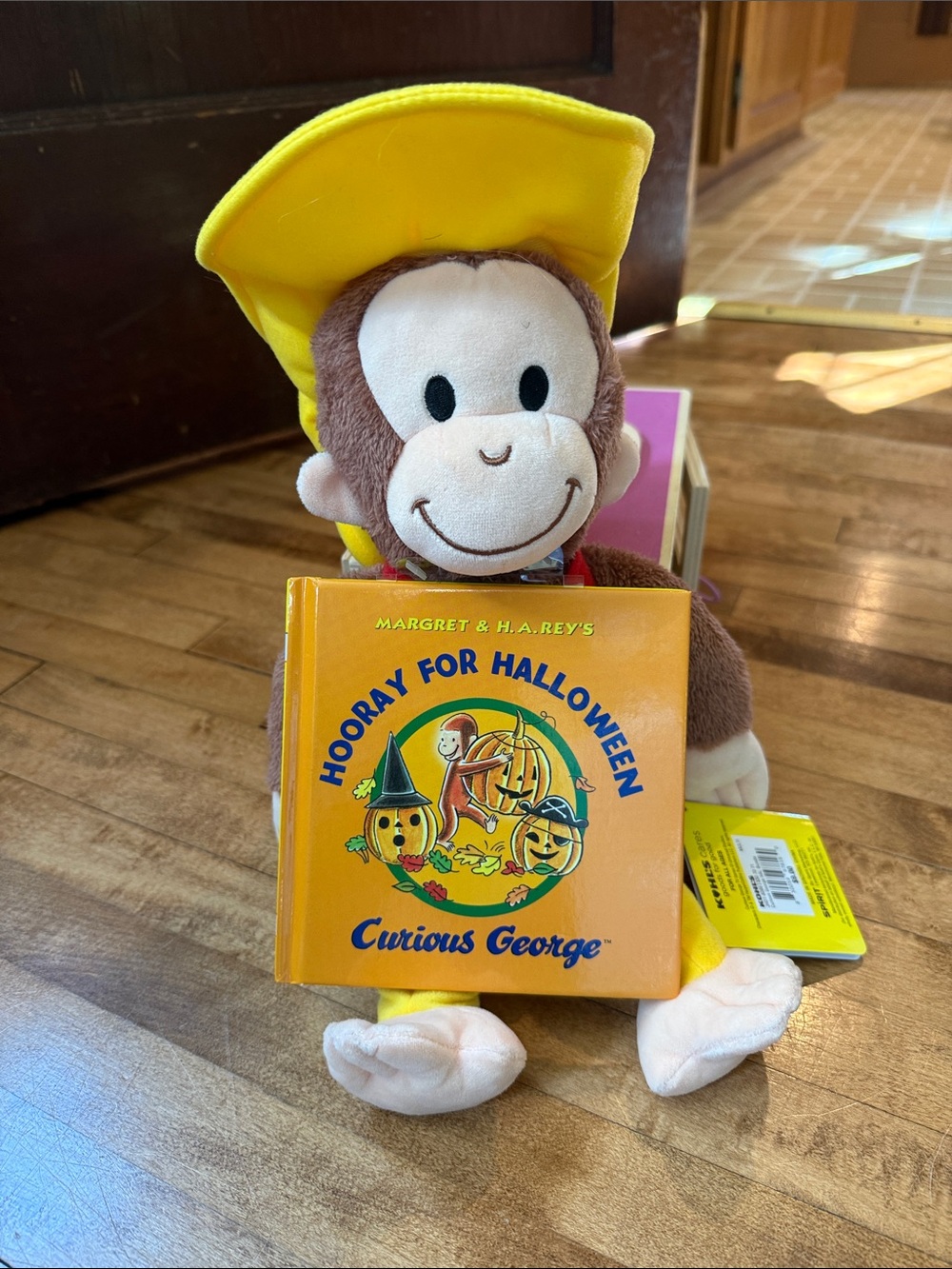 Curious George Plush Doll with Yellow Hat and Book